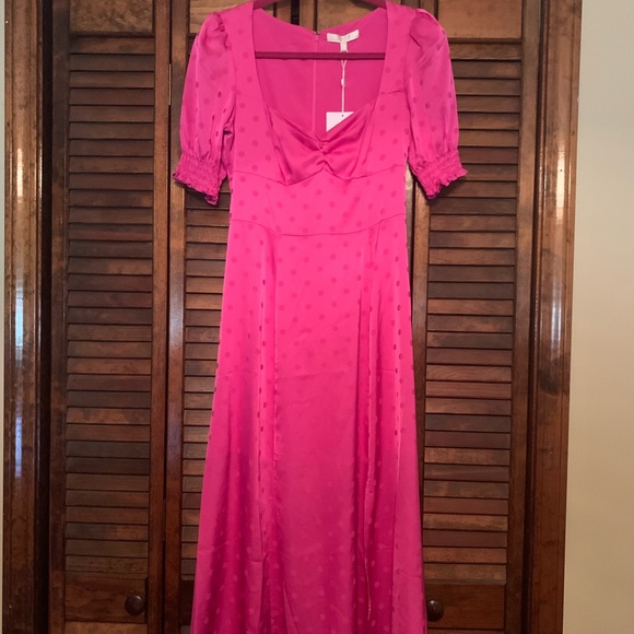 NWT WAYF pink polka dot dress - Picture 1 of 4